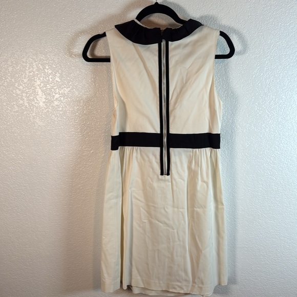 Alice + Olivia Y2K Black & White Ruffle Plunge Babydoll Cocktail Dress Bow - Picture 4 of 8